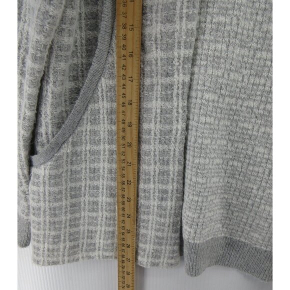 Verve Ami Sweater Medium Open Cardigan Plaid Heather Textured NEW - Picture 4 of 11
